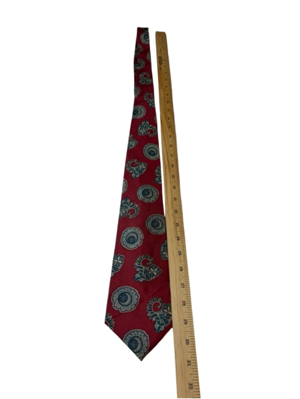 Liberty London Silk Tie Red Paisley Floral Medallion England Luxury Classic